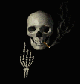 skeleton smoking